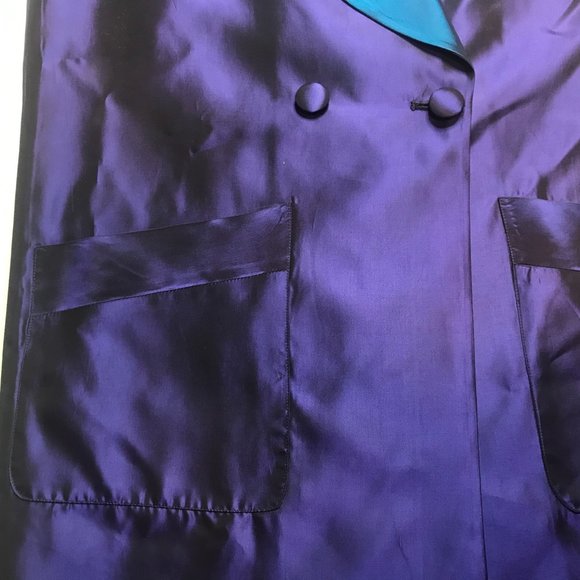 Metallic Blue Purple Formal Coat Women's 4 Evening Evan Picone Prom Party - Picture 3 of 8